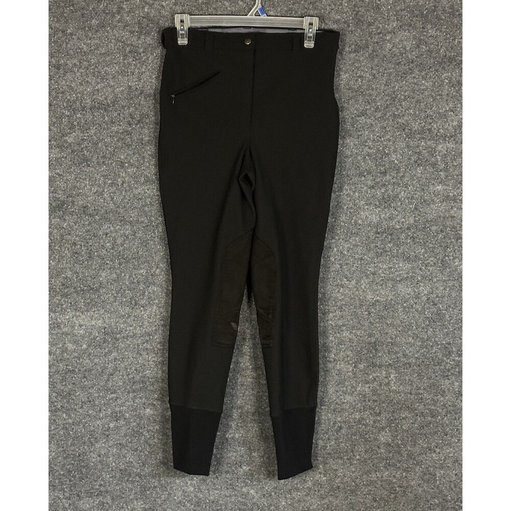 Tuff Rider Women's Riding Pants Breeches Ribbed Knee Patch Black Size 30 CR6278